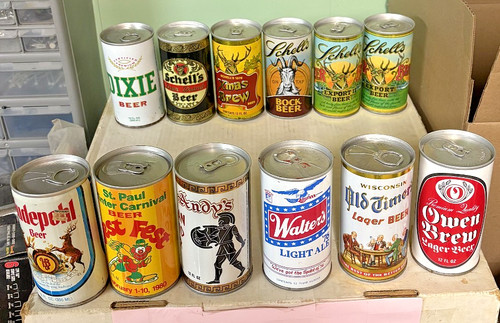 Vintage 1970 beer cans - beer,